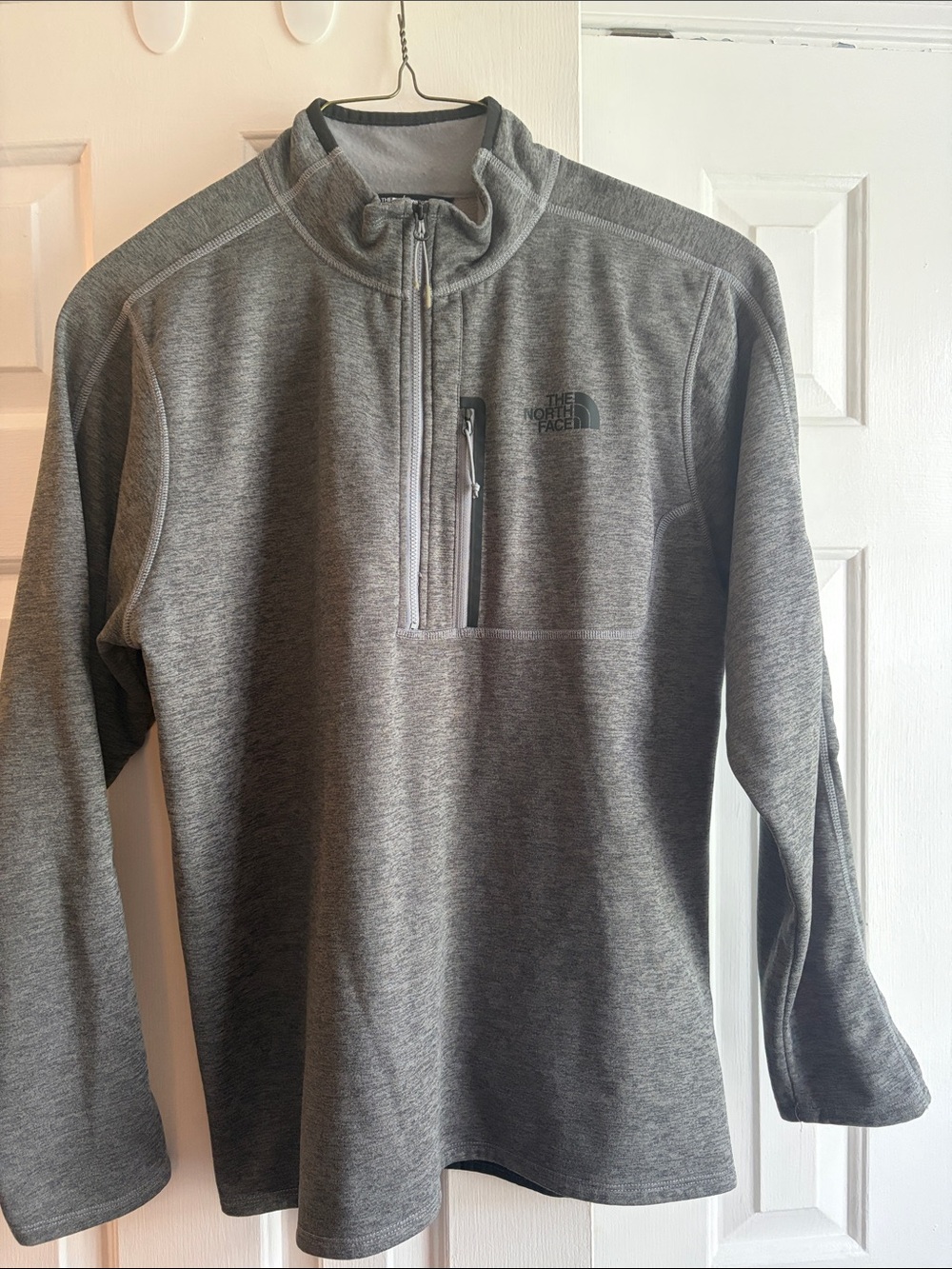 The North Face Men's Heather Gray Zip-Front Pullover